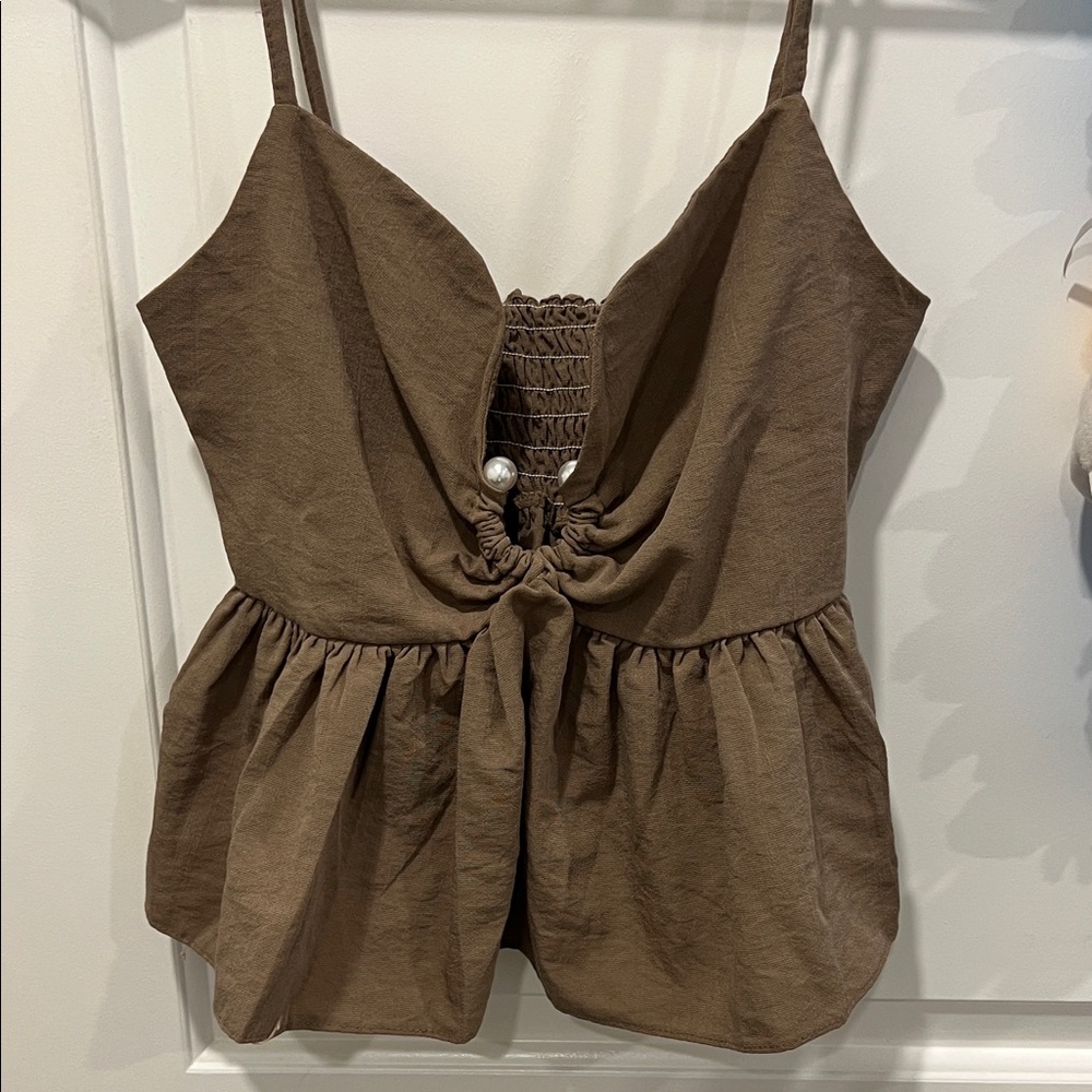 Brown Sleeveless Top